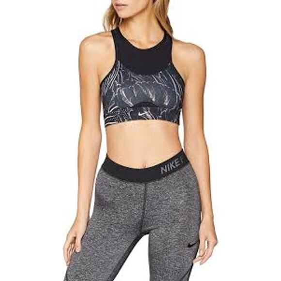 Nike Dri Fit Swoosh Feather Curve Racerback Bra Womens Size Medium Unpadded - Picture 1 of 6